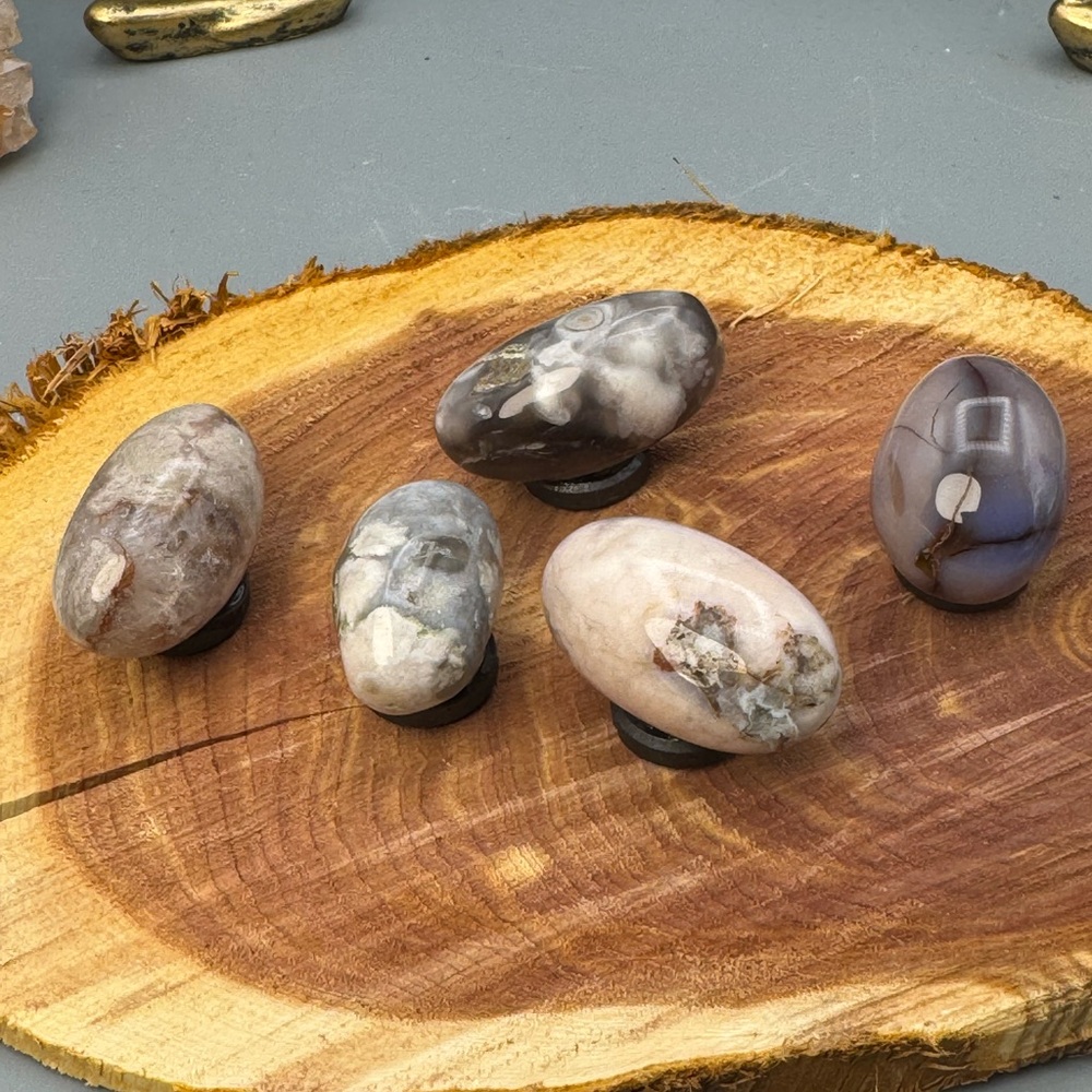 Elegant Flower Agate Magnets - Set of 5
